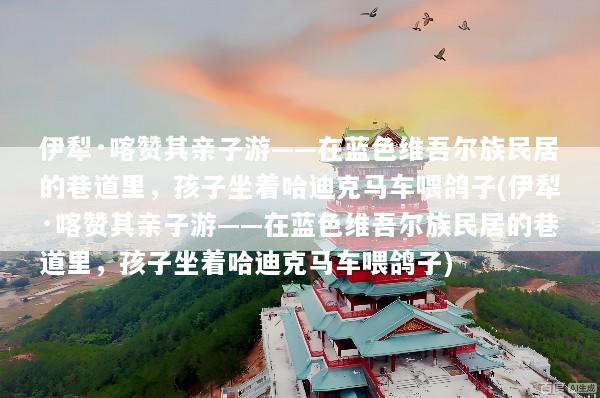 伊犁·喀赞其亲子游——在蓝色维吾尔族民居的巷道里，孩子坐着哈迪克马车喂鸽子(伊犁·喀赞其亲子游——在蓝色维吾尔族民居的巷道里，孩子坐着哈迪克马车喂鸽子)